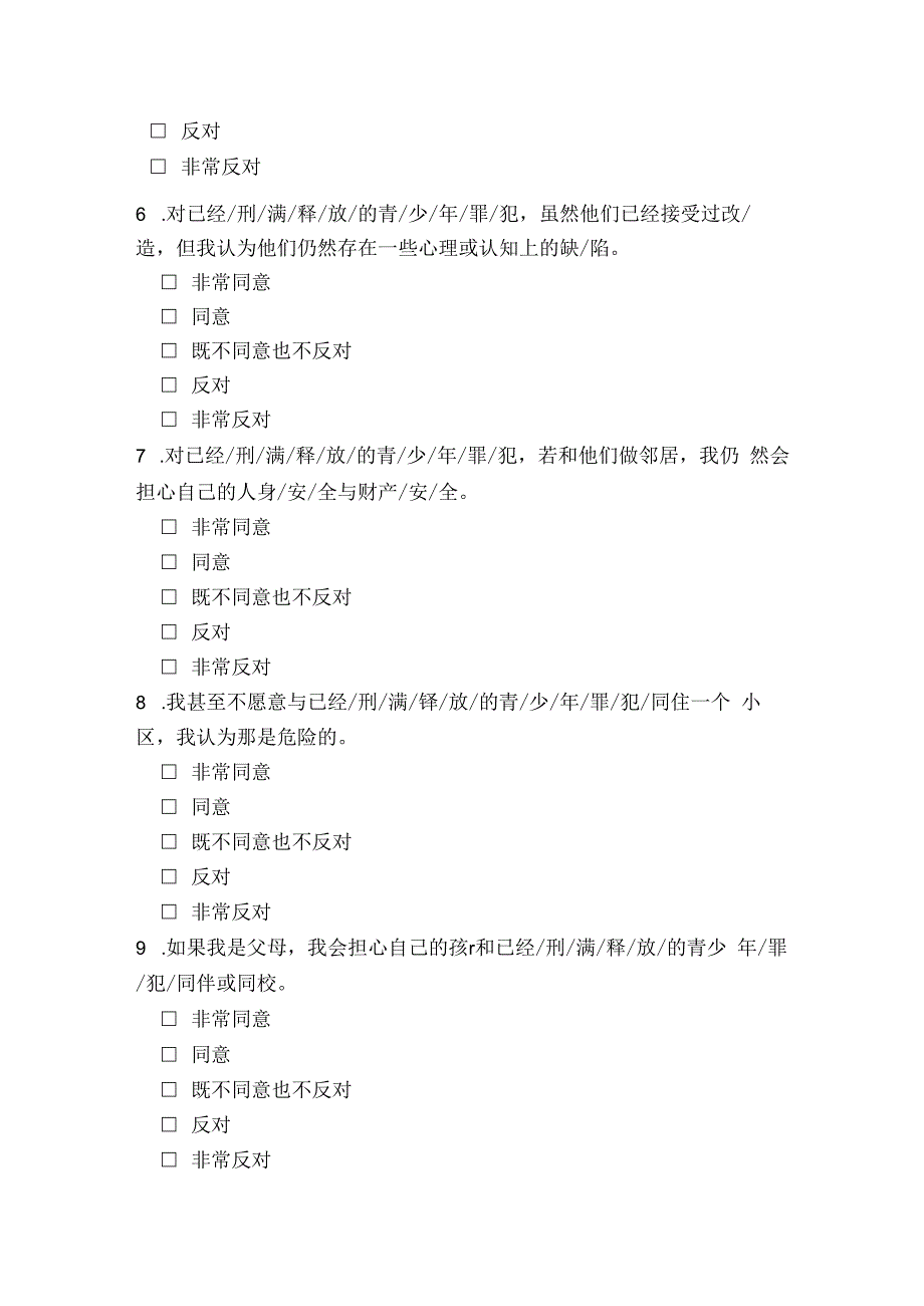 对受过监禁刑的青少年罪犯社会接受度的调查问卷模板.docx_第2页