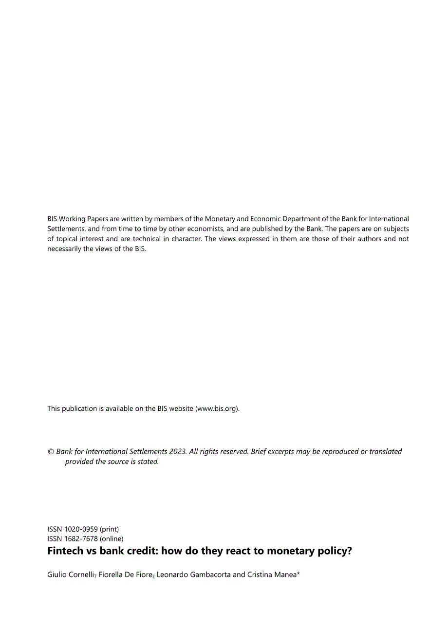 国际清算银行-金融科技与银行信贷：他们对货币政策有何反应？（英）-2023.12_市场营销策划_重点.docx_第2页