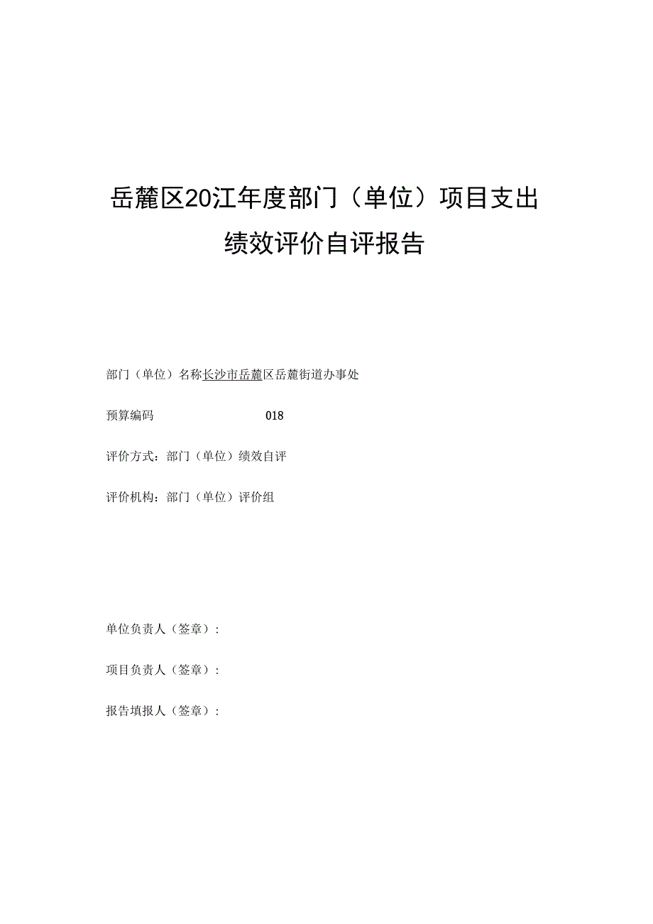 岳麓区2021年度部门单位项目支出绩效评价自评报告.docx_第1页