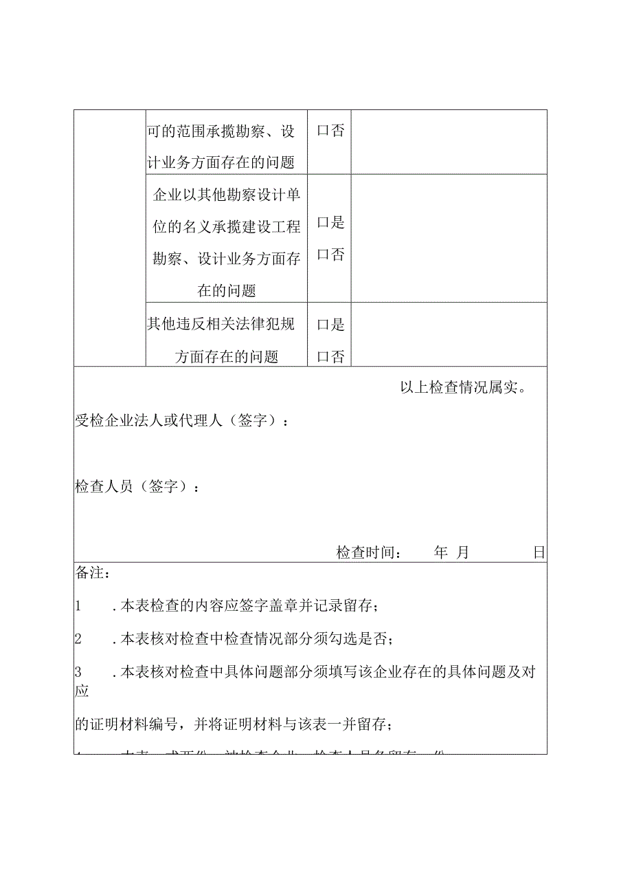 勘察设计企业和注册人员“双随机”检查情况核查表.docx_第2页