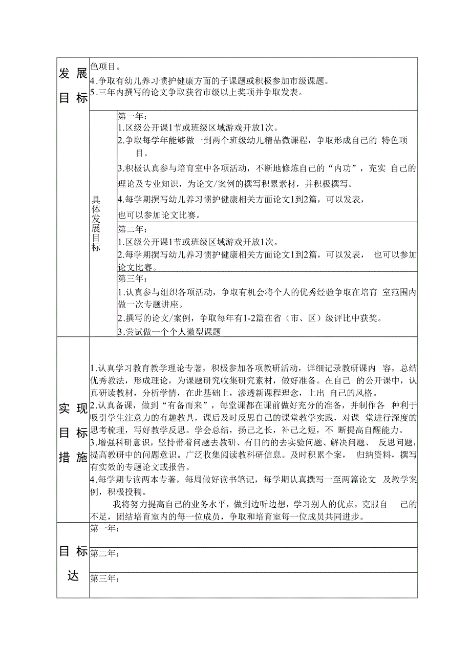 常州市新北区第五批学前教育优秀教师培育室成员三年发展规划20207-2027年.docx_第2页