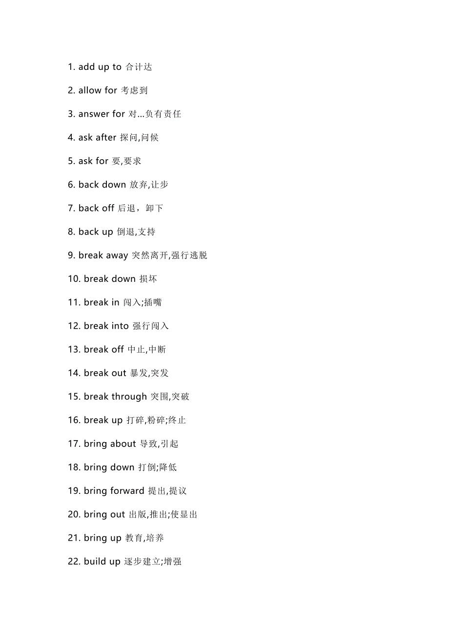 288个高中英语高频动词词块复习.docx_第1页