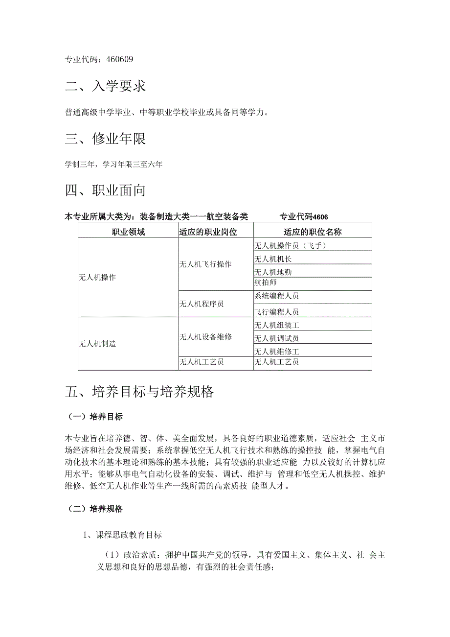 无人机应用技术专业人才培养方案专业代码460609贵州航天职业技术学院电子工程系.docx_第2页