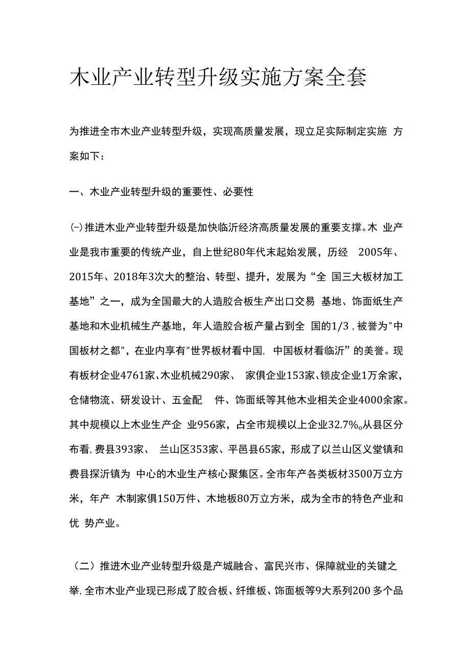 木业产业转型升级实施方案全套.docx_第1页