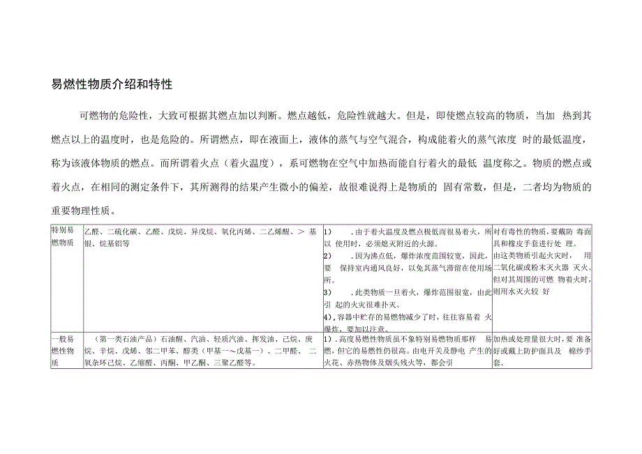 易燃性物质介绍和特性.docx_第1页