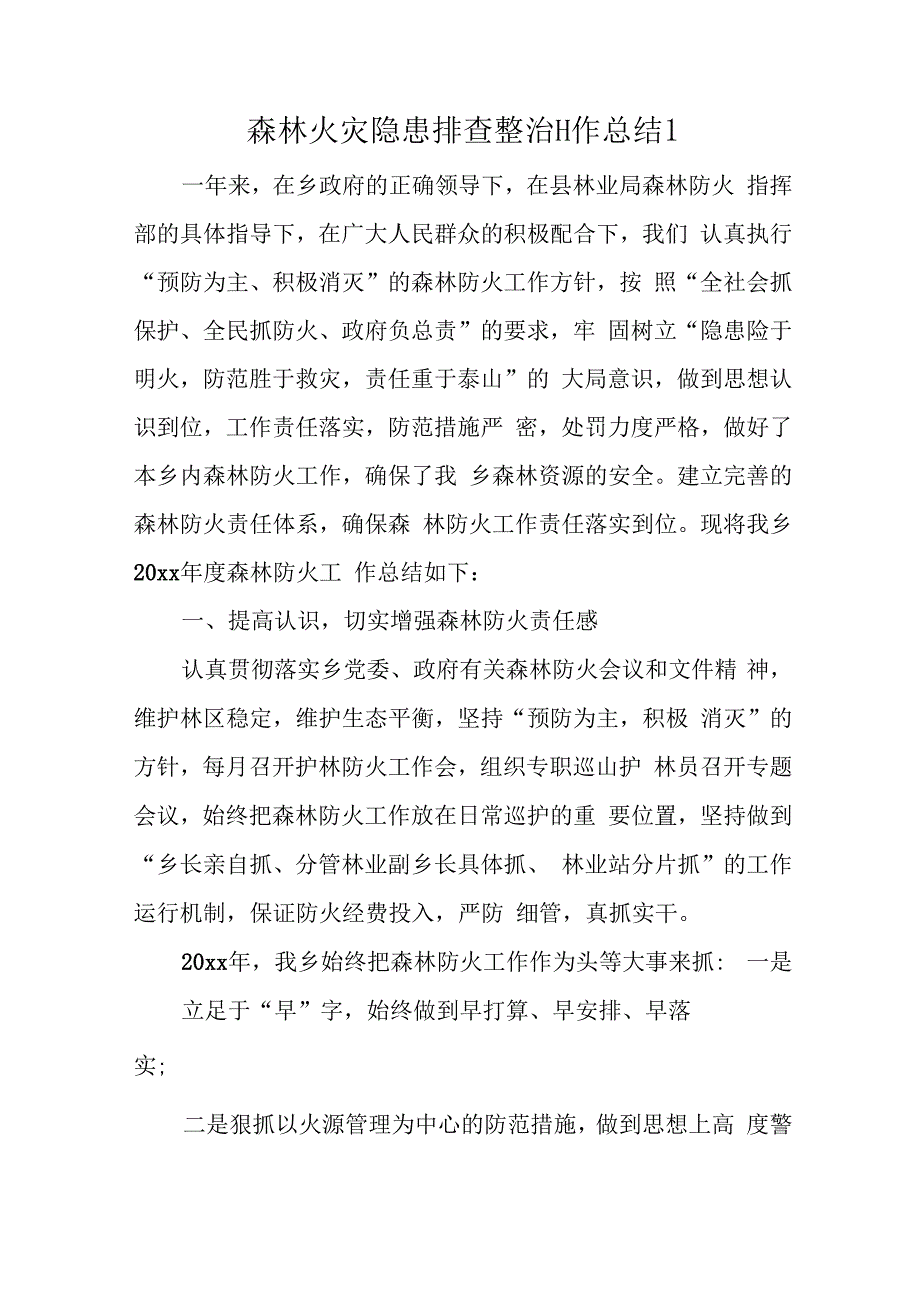 森林火灾隐患排查整治工作总结 20篇.docx_第1页