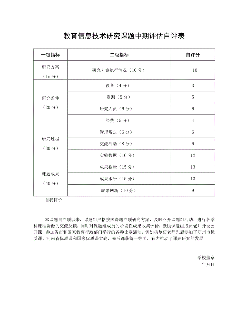 教育信息技术研究课题中期评估自评表.docx_第1页