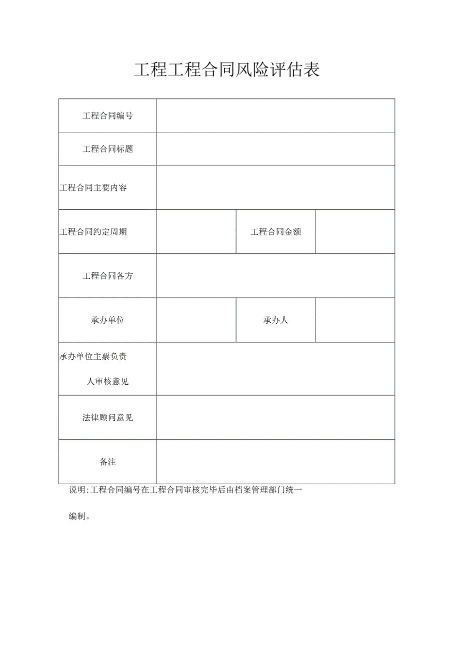 工程合同风险评估表.docx_第1页