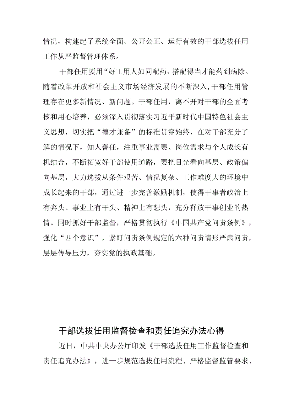 干部选拔任用监督检查和责任追究办法心得体会3篇.docx_第2页