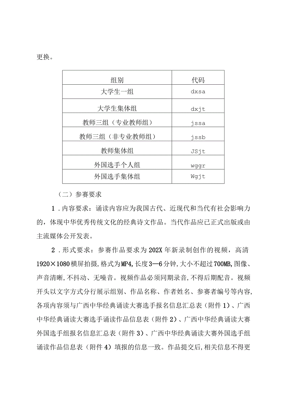 广西XX工程技术学院关于组织人员参加全国第四届中华经典诵写讲大赛的通知（2022年）.docx_第2页