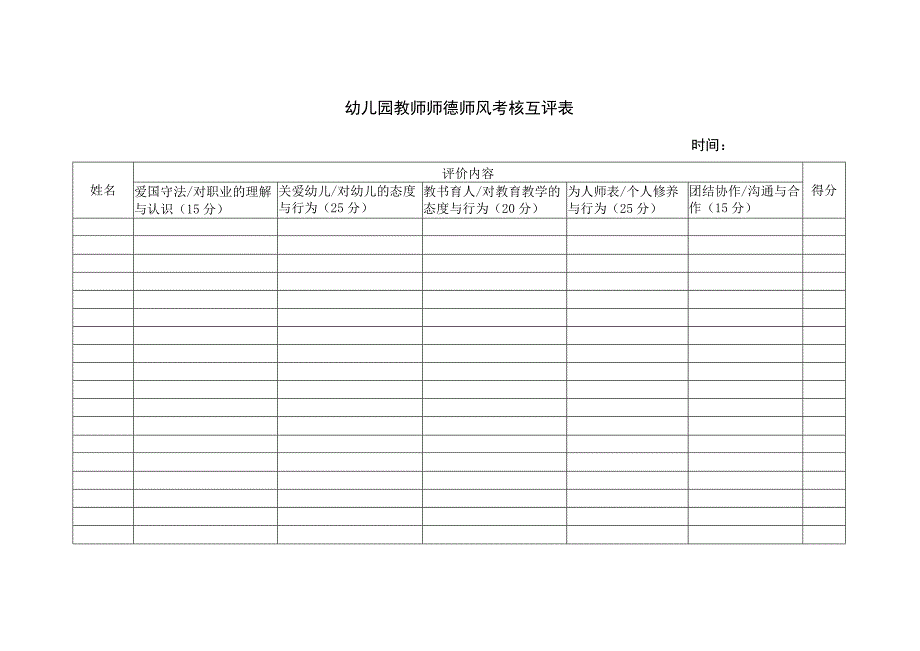 师德师风互评记录表.docx_第1页