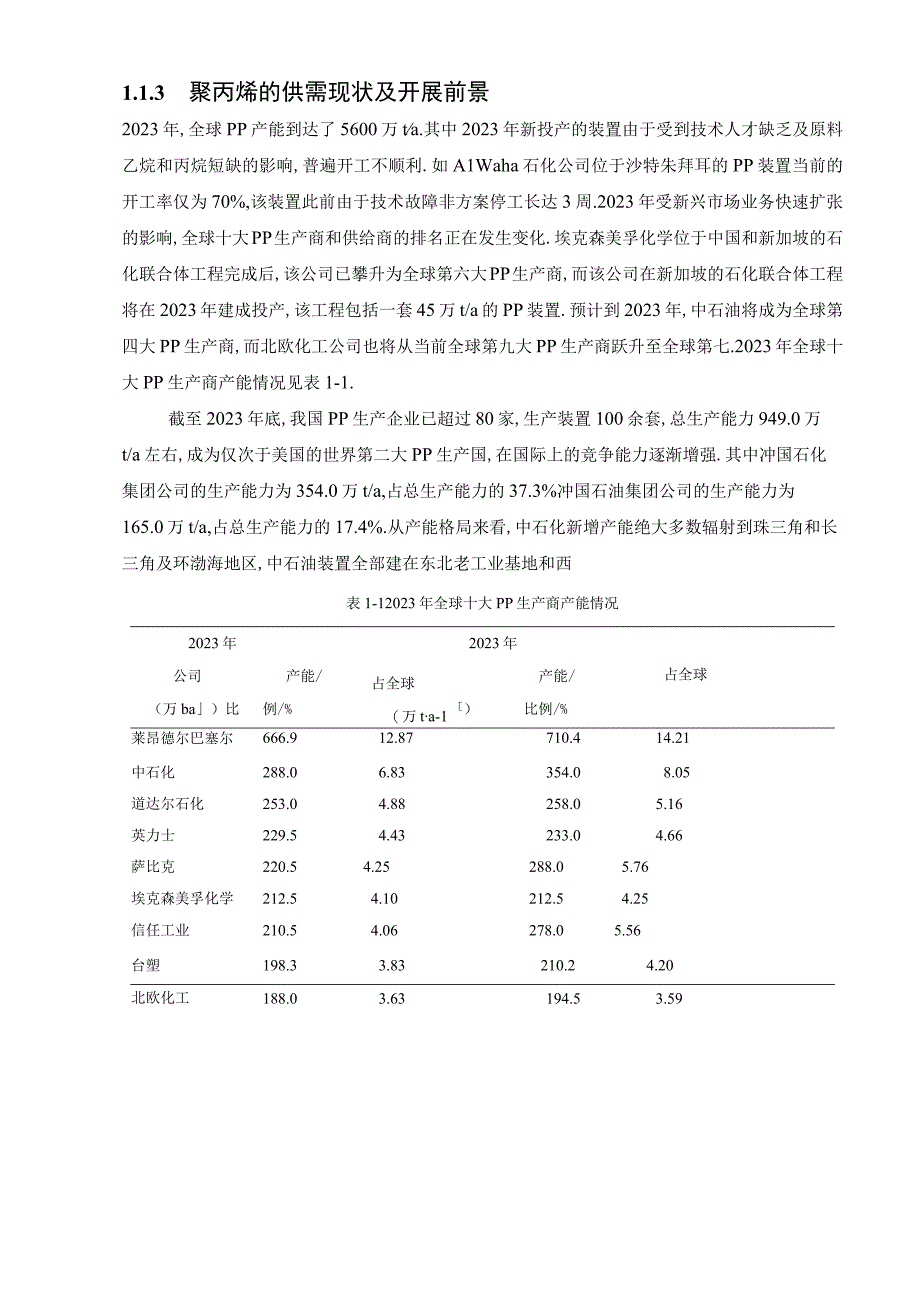 年产22万吨聚丙烯生产工艺设计.docx_第3页