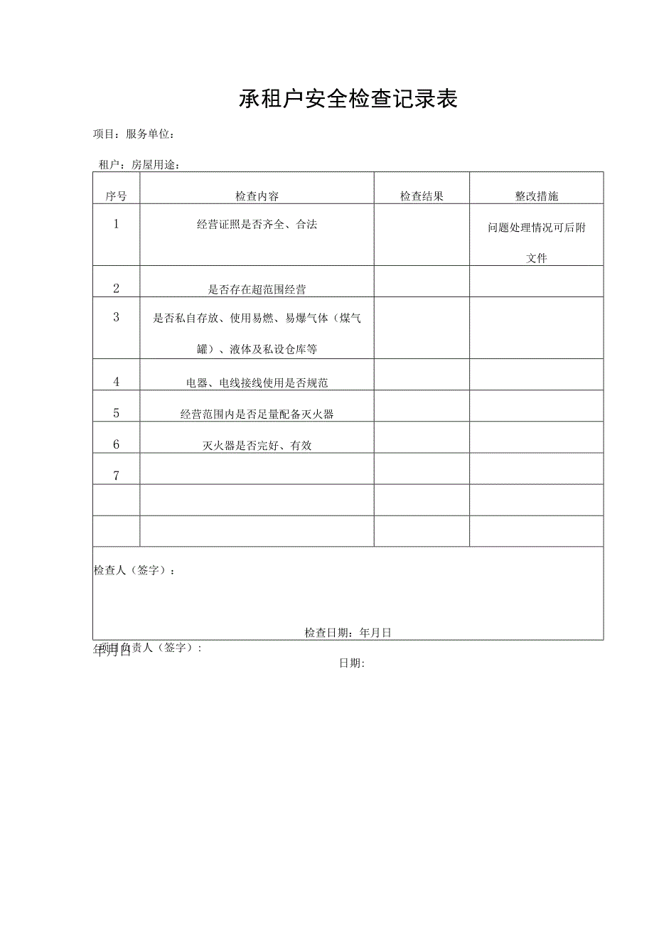 承租户安全检查记录表.docx_第1页