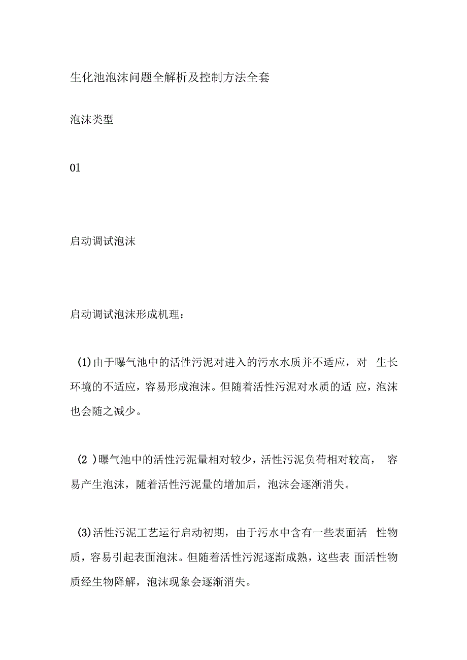 生化池泡沫问题全解析及控制方法全套.docx_第1页