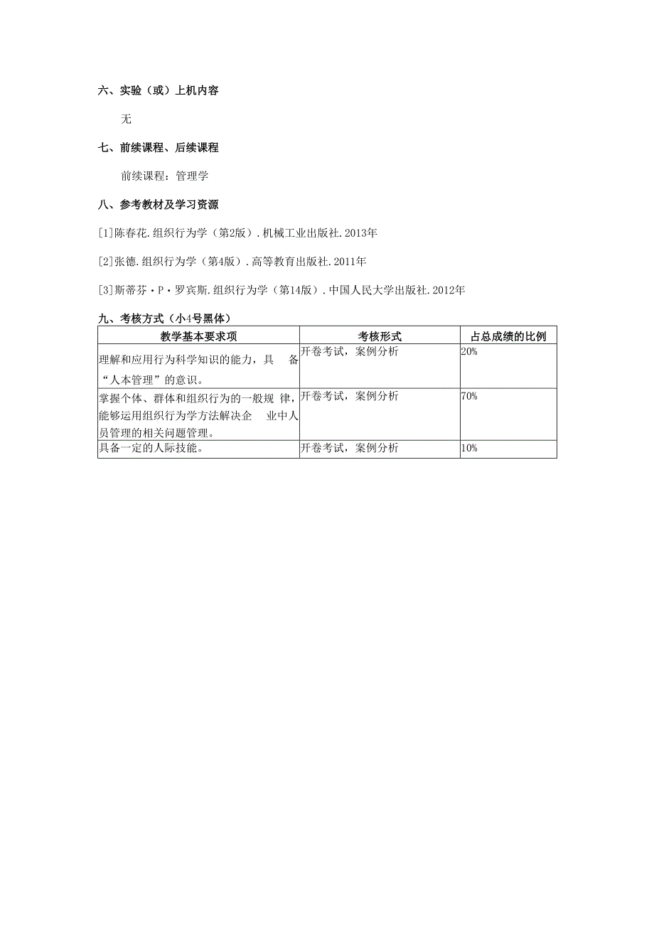 组织行为学课程教学大纲.docx_第3页