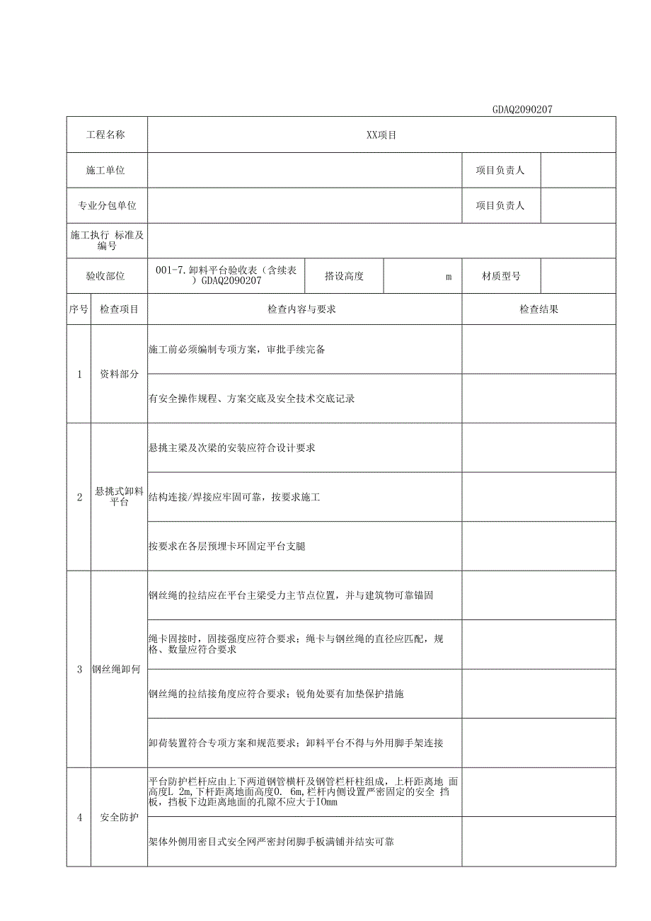 001-7.卸料平台验收表（含续表）GDAQ2090207.docx_第1页