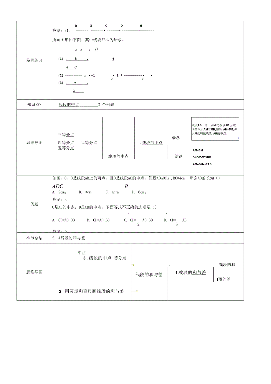 冀教版七年级上学期第2章第4节线段的和与差 教案.docx_第2页