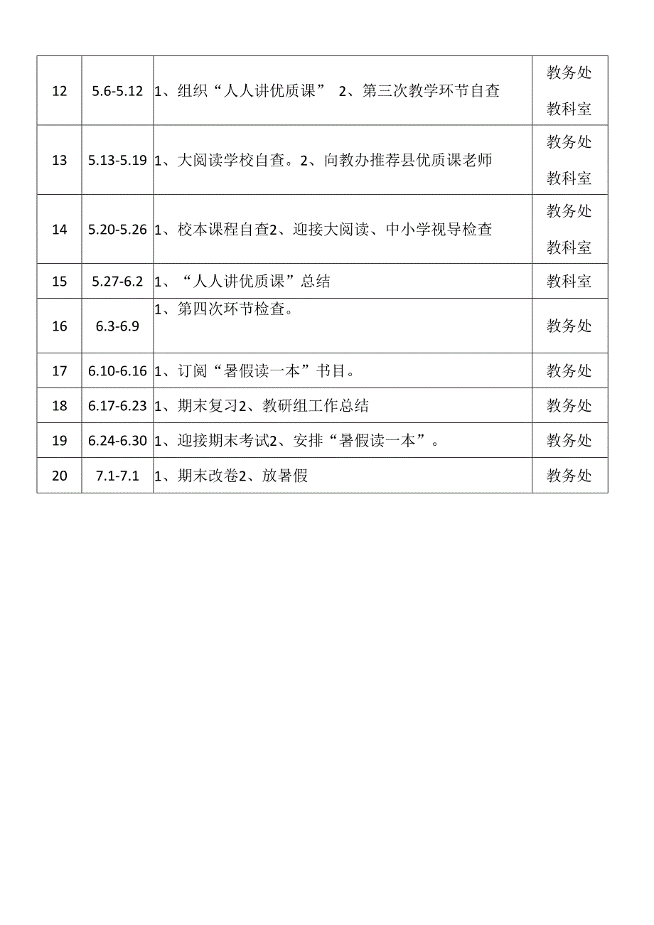 致远实验学校2018-2019学年度第二学期周工作安排表.docx_第2页