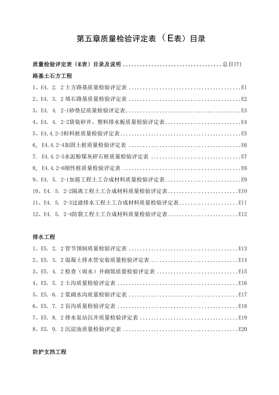 第五章质量检验评定表（E）目录、说明.docx_第2页