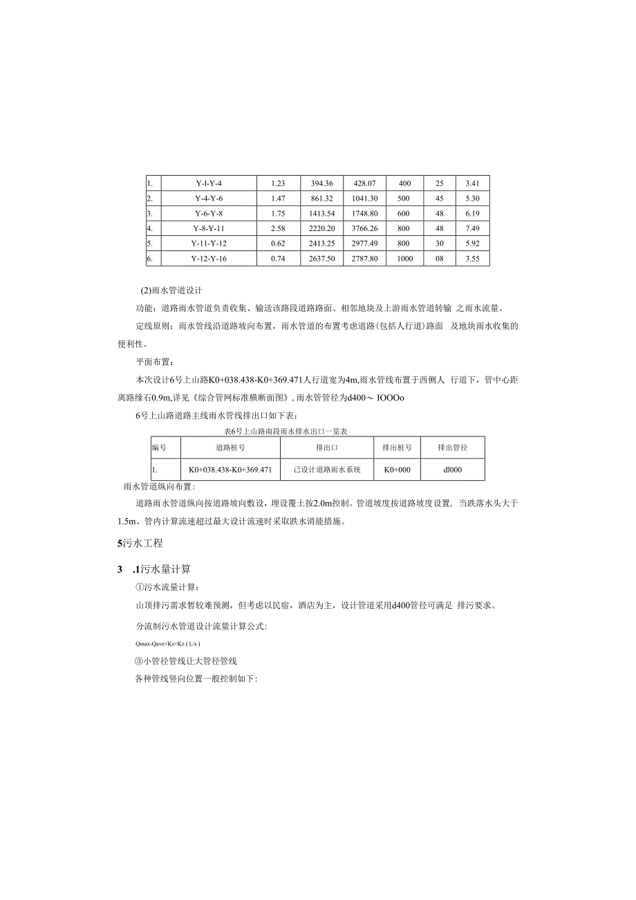 路网工程-6号上山路道路工程--排水工程、电力土建工程、通信土建工程及给水工程施工图设计说明.docx_第3页