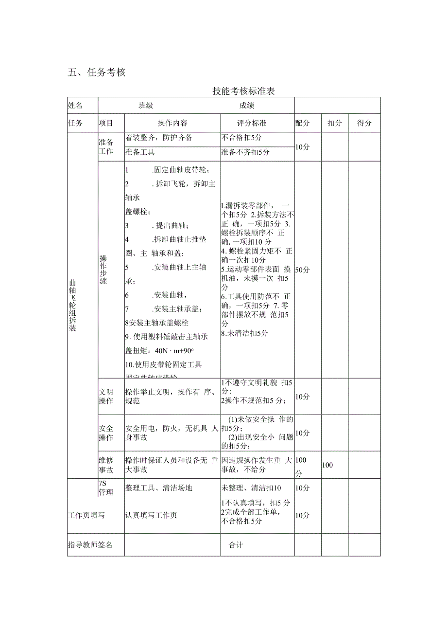 《汽车发动机构造与维修》 工作页 任务5-5 ：曲轴拆装.docx_第3页