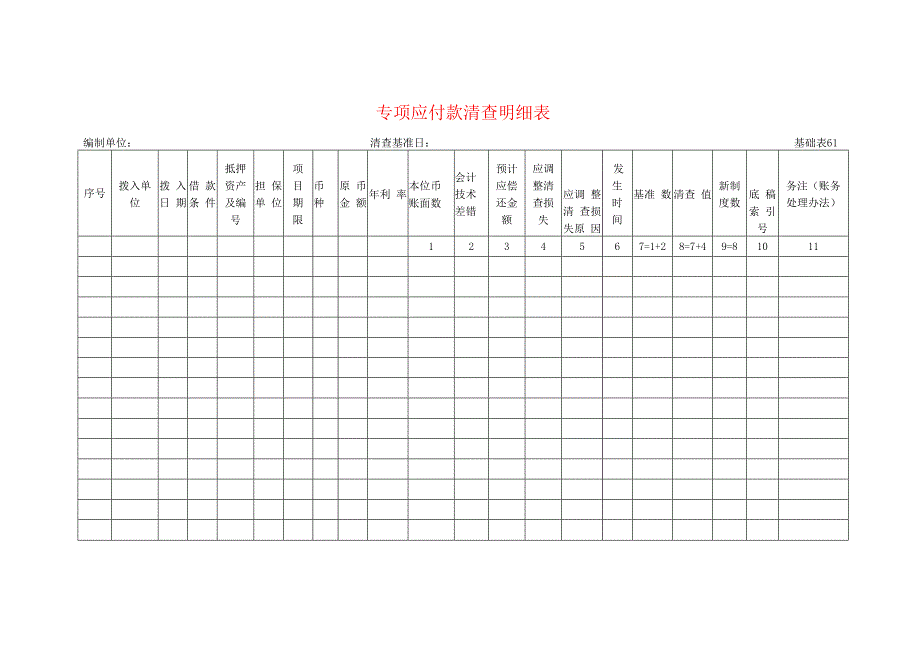 专项应付款清查工作底稿明细表.docx_第1页