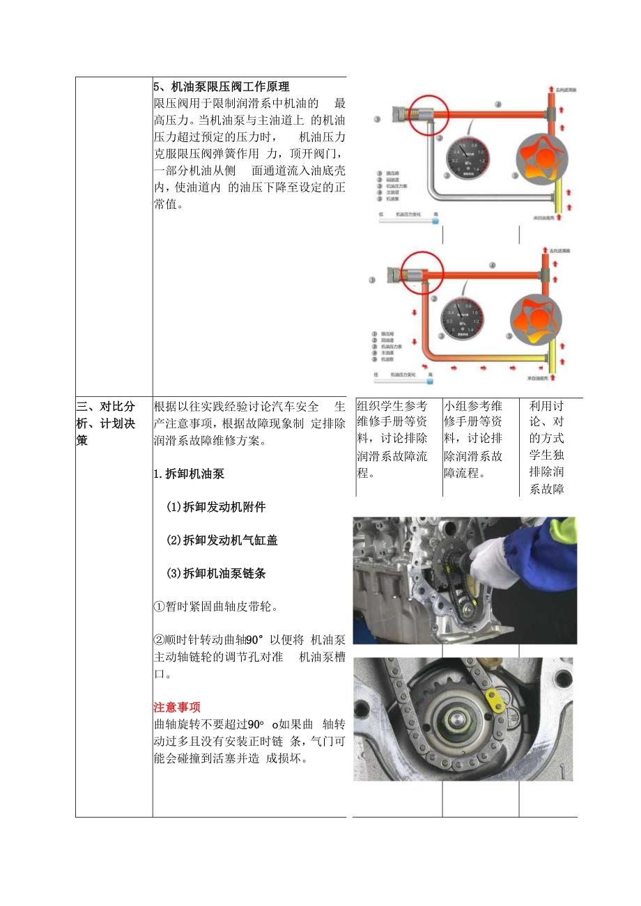 《汽车发动机构造与维修》（配实训工单） 教案 4-2更换机油泵（4学时）.docx_第3页