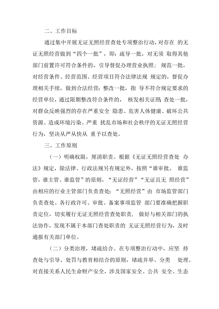 XX县无证无照经营查处专项整治行动实施方案.docx_第2页