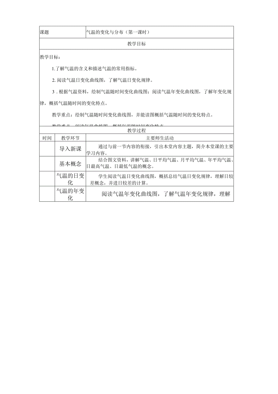 气温的变化与分布_教学设计_第一课时.docx_第1页