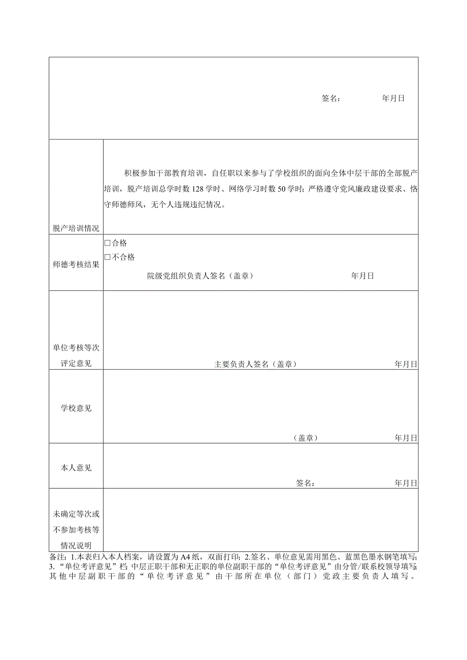 浙大宁波理工学院中层领导干部年度考核登记表（高能）.docx_第2页