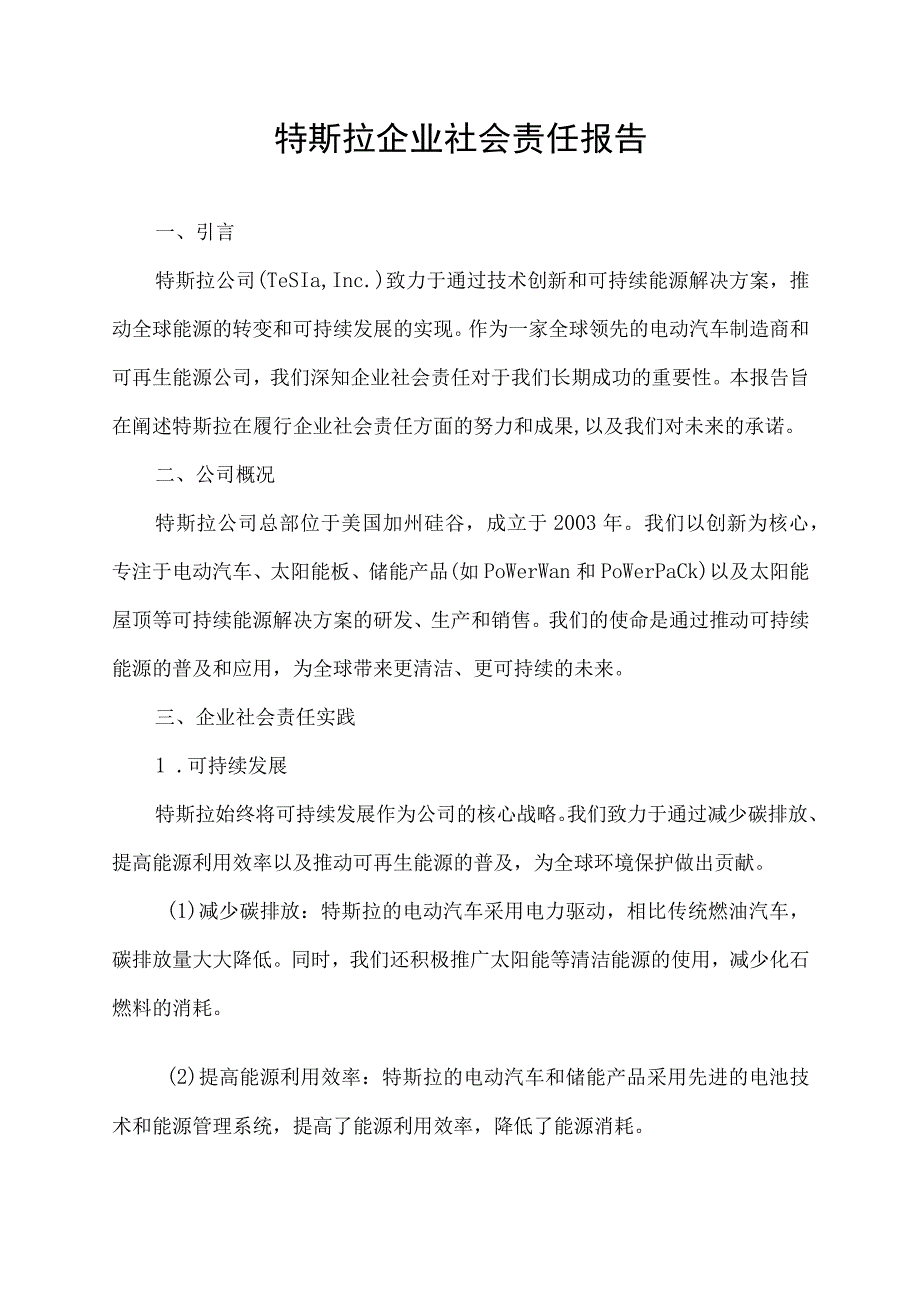 特斯拉企业社会责任报告.docx_第1页