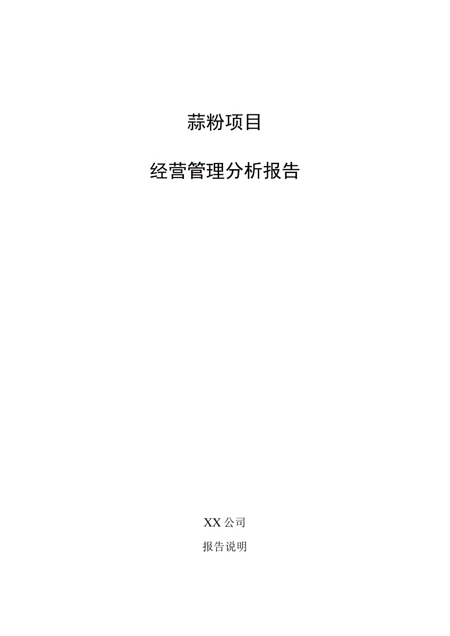 蒜粉项目经营管理分析报告.docx_第1页