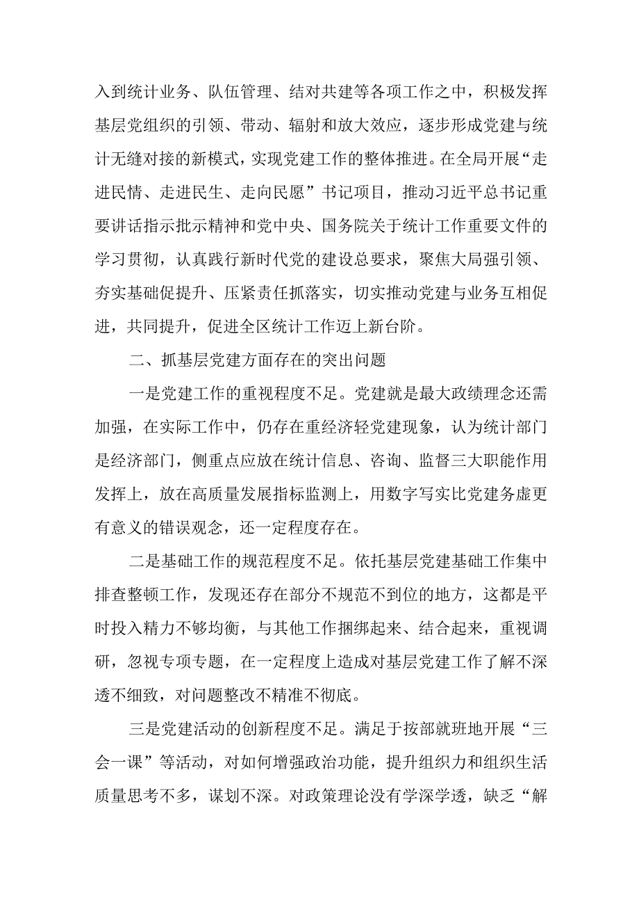 统计局党支部书记抓基层党建工作述职报告.docx_第2页