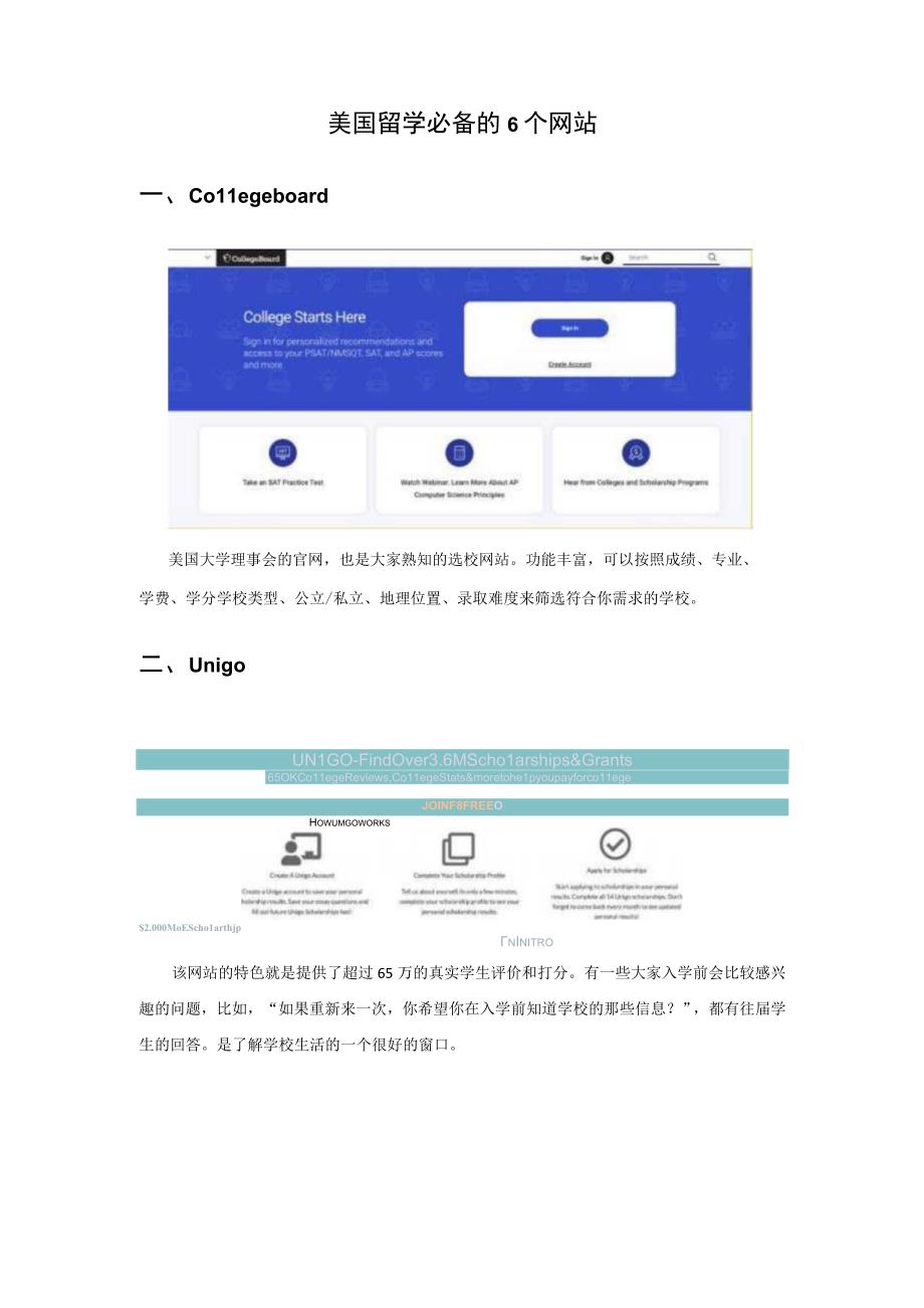 美国留学必备的6个网站总结.docx_第1页