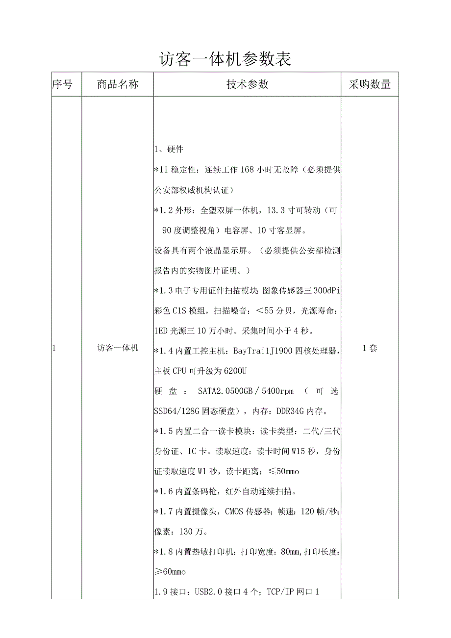 访客一体机参数表.docx_第1页