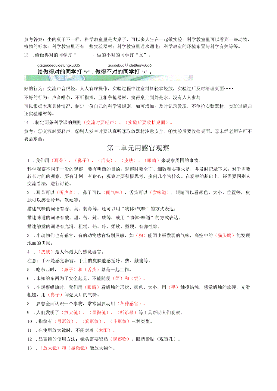 苏教科学一年级上册知识点整理.docx_第2页