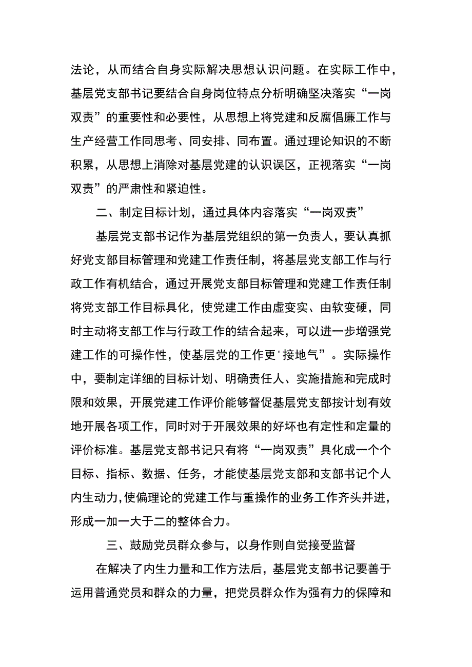 调研报告-基层党支部书记如何履行好“一岗双责”.docx_第2页