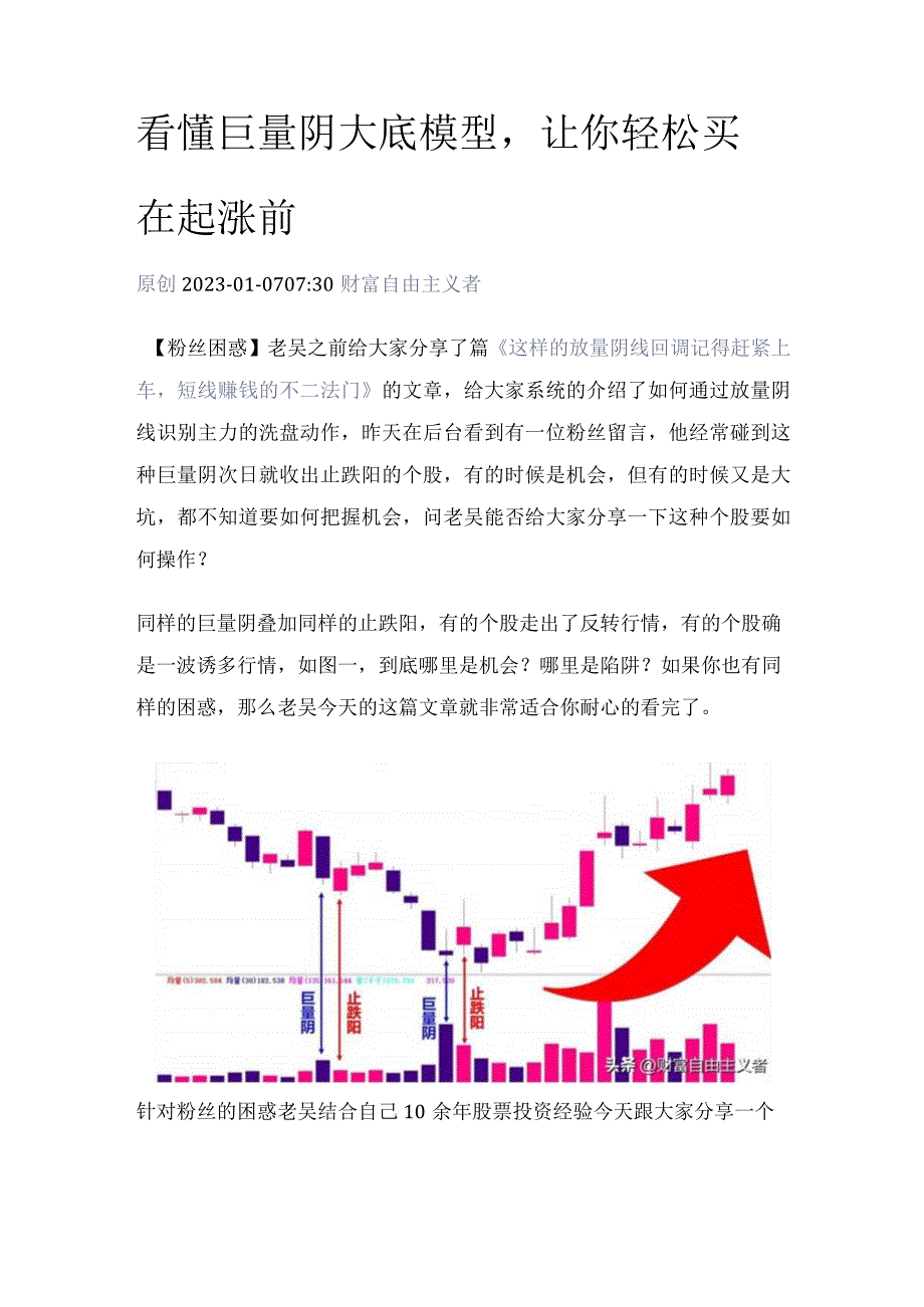 看懂巨量阴大底模型让你轻松买在起涨前.docx_第1页