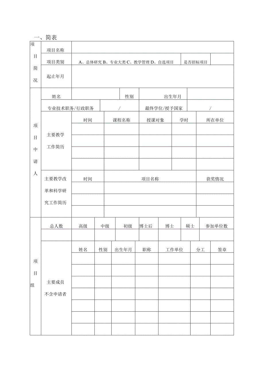 衢州职业技术学院教学改革研究项目申请书申请人申请部门.docx_第2页