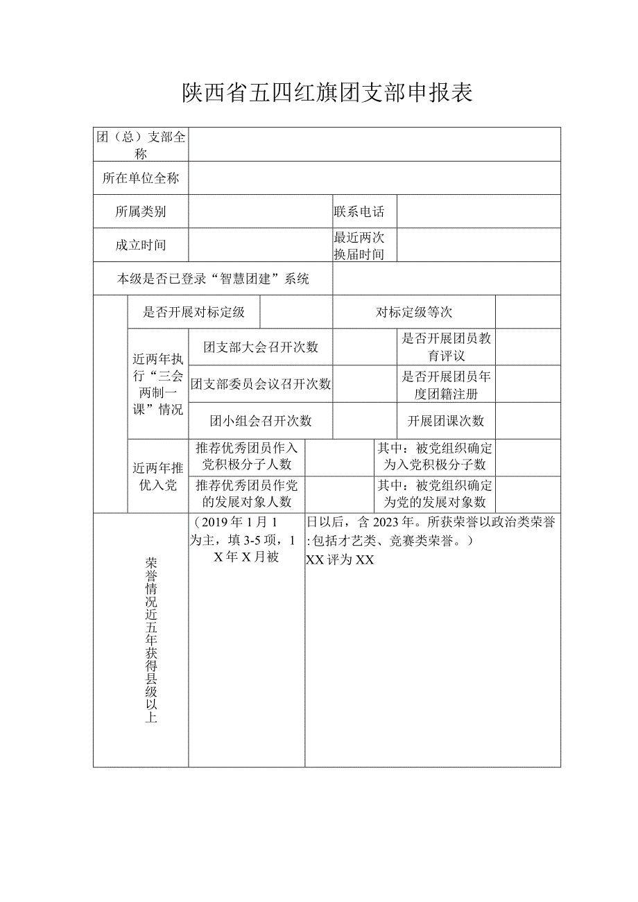 陕西省五四红旗团支部申报表.docx_第1页