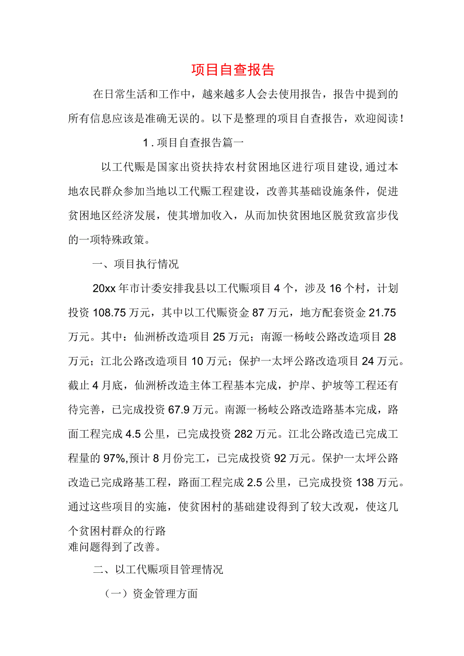 项目自查报告.docx_第1页