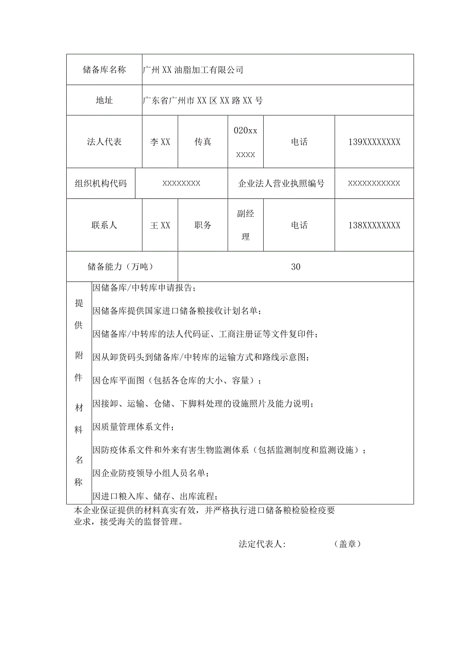 进口粮储备库、中转库考核申请表样表.docx_第2页