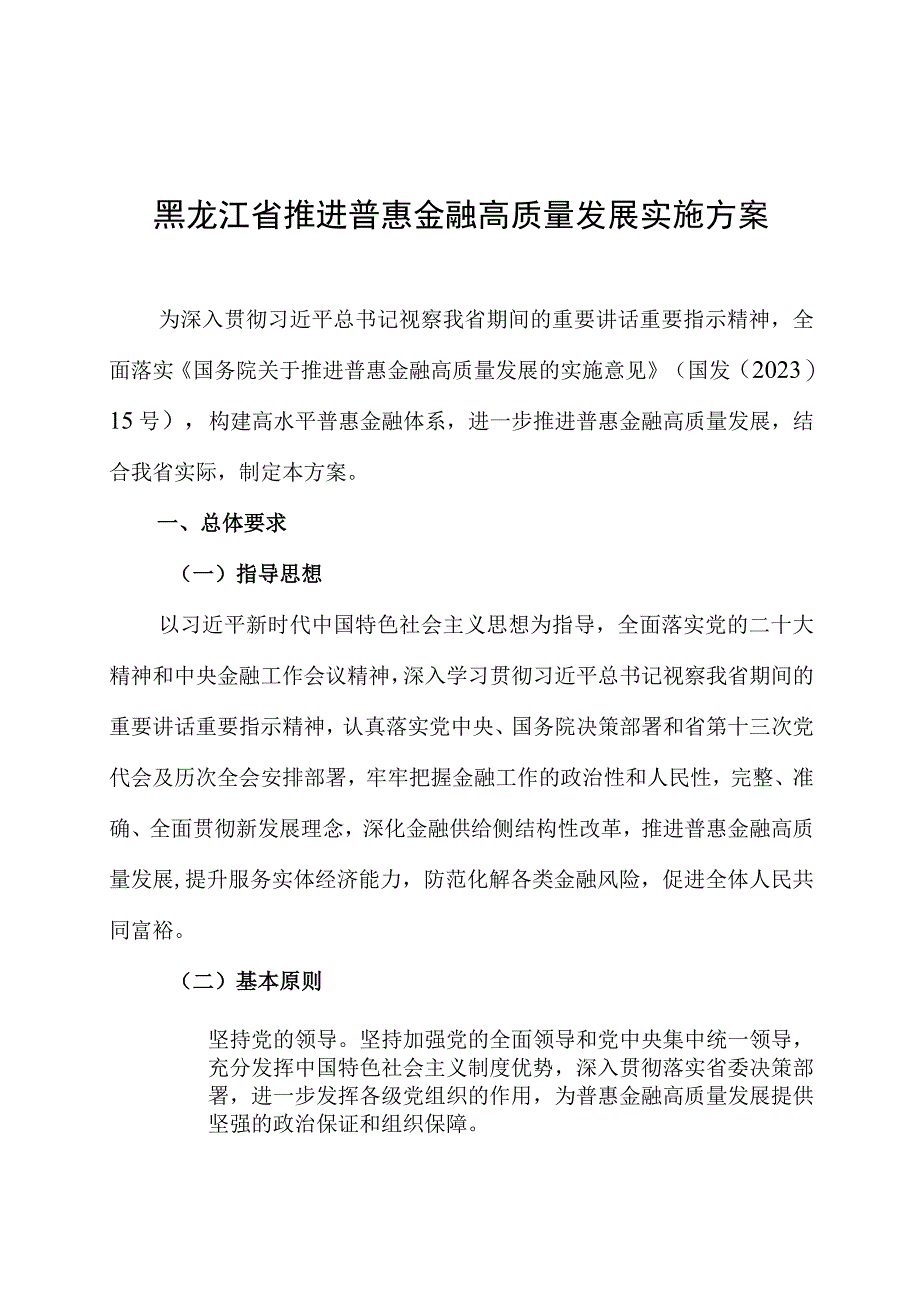 黑龙江省推进普惠金融高质量发展实施方案.docx_第2页