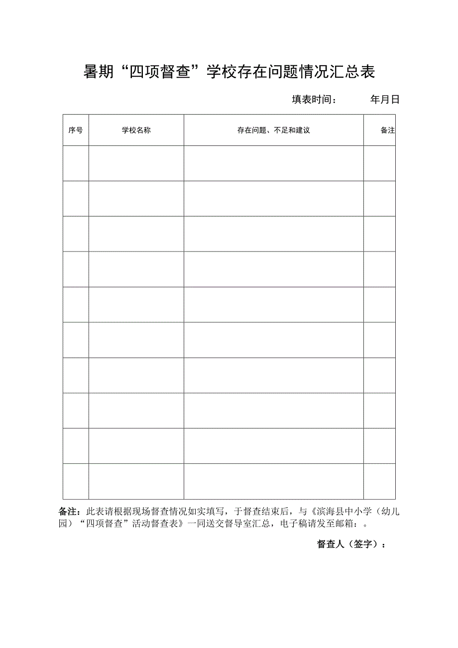 滨海县中小学幼儿园暑期“四项督查”活动督查表.docx_第3页