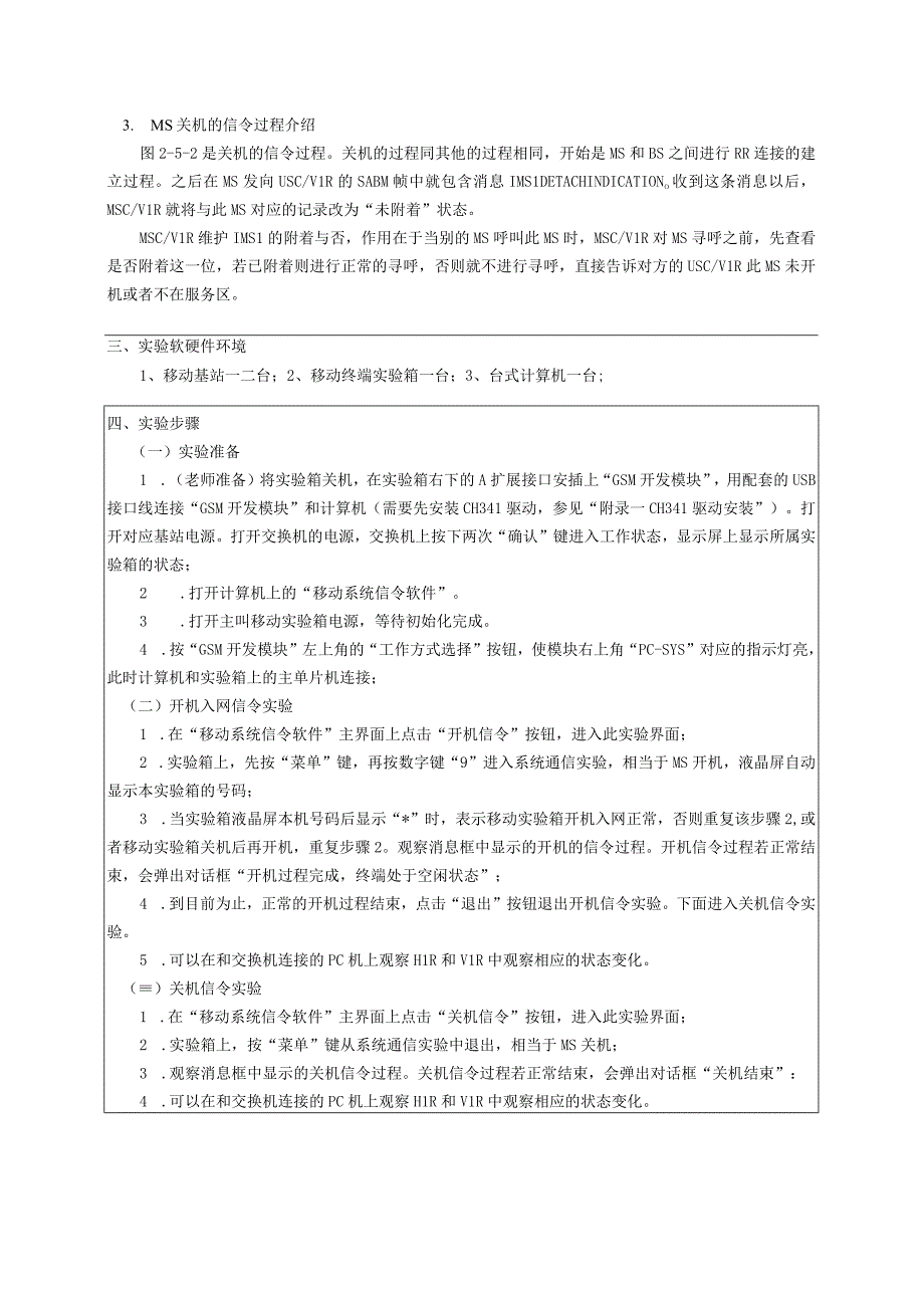 移动通信原理 实验报告--实验八 移动台开机、关机实验.docx_第3页