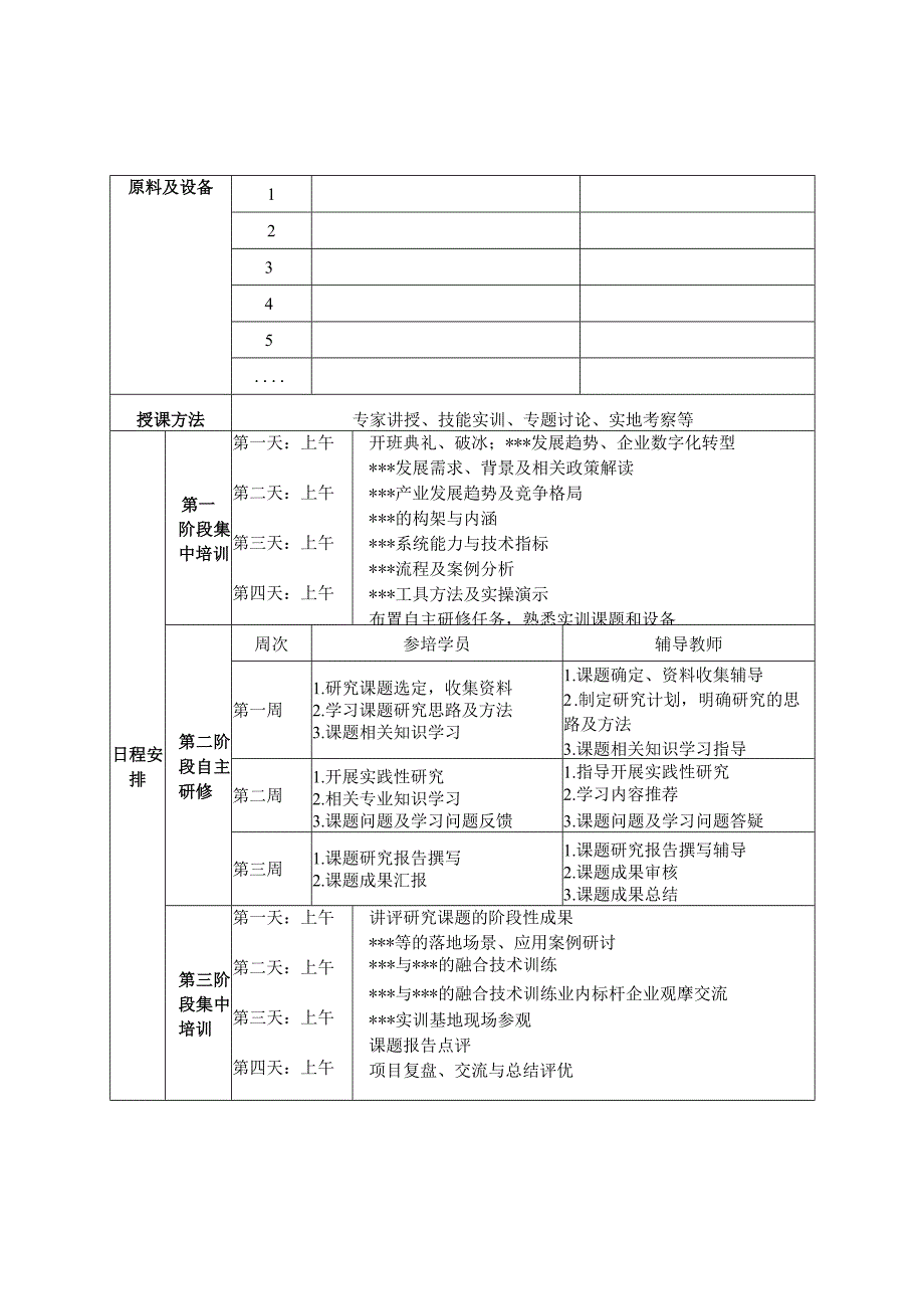 高级技师技师岗位技能提升研修班计划表.docx_第3页