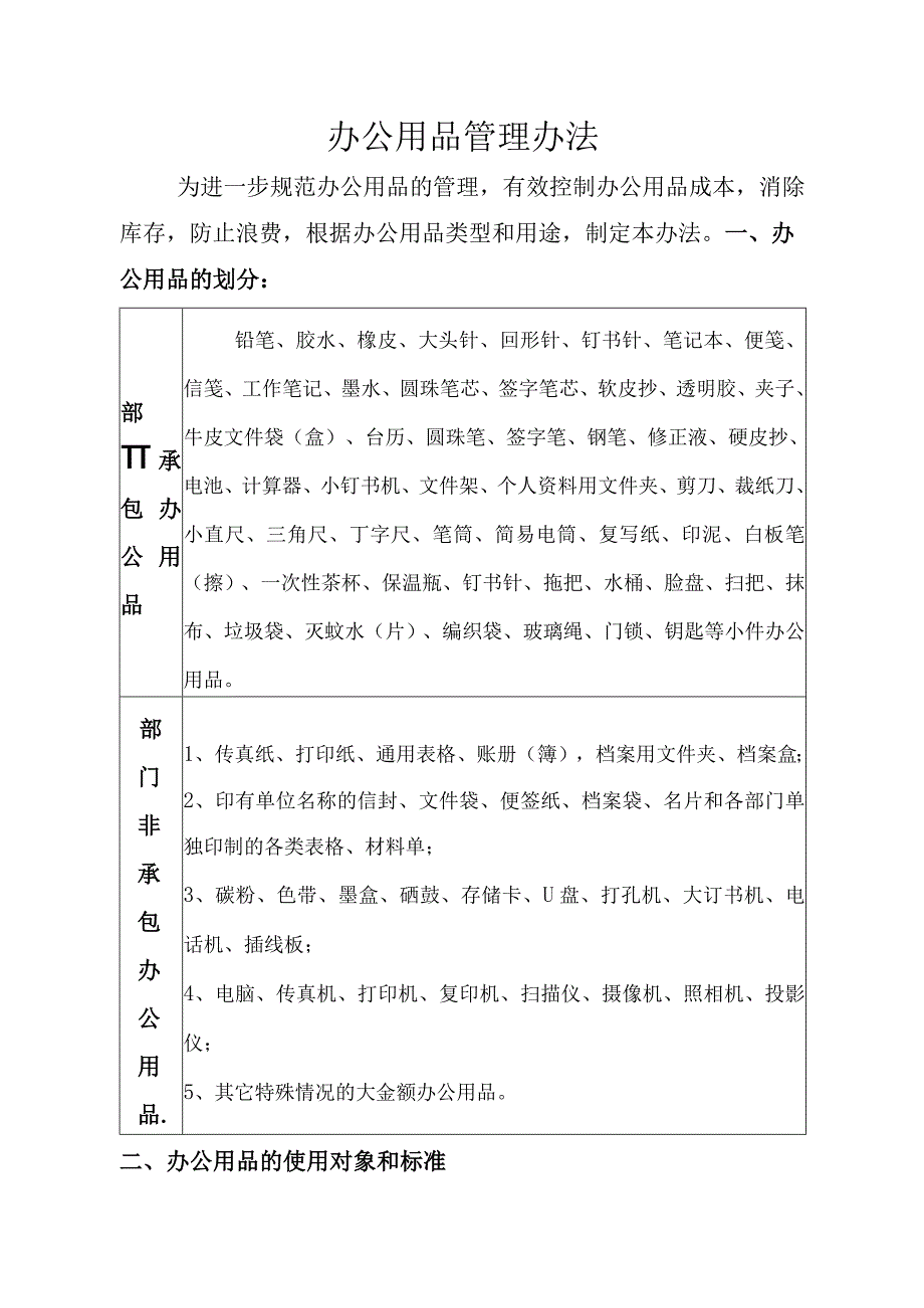 金具厂办公用品管理规定.docx_第1页