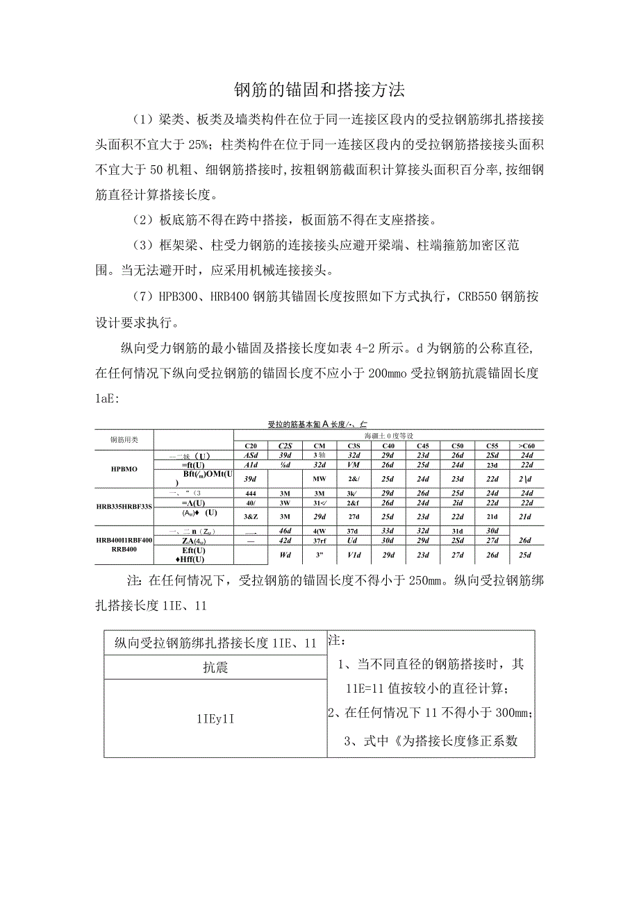 钢筋的锚固和搭接方法.docx_第1页