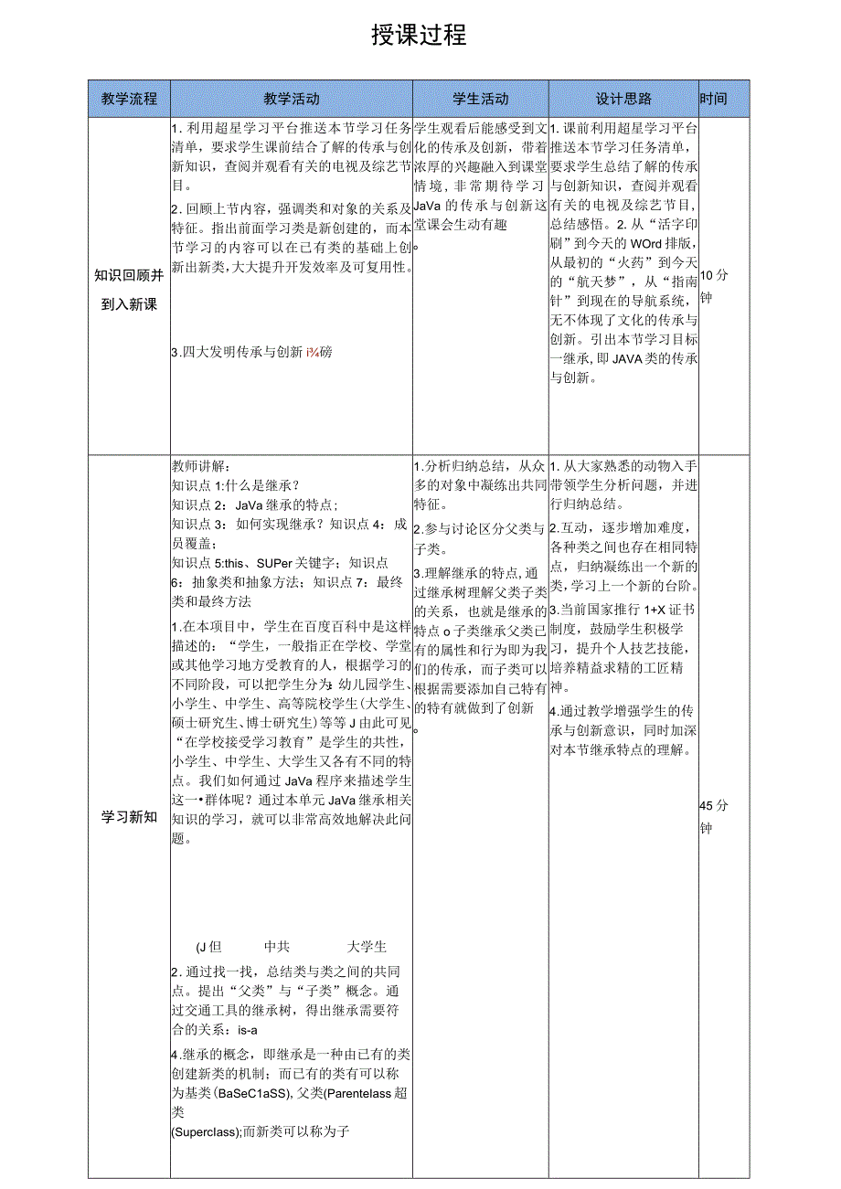 Java程序设计项目式教程 教案4-2 使用抽象方法实现学生类继承.docx_第3页