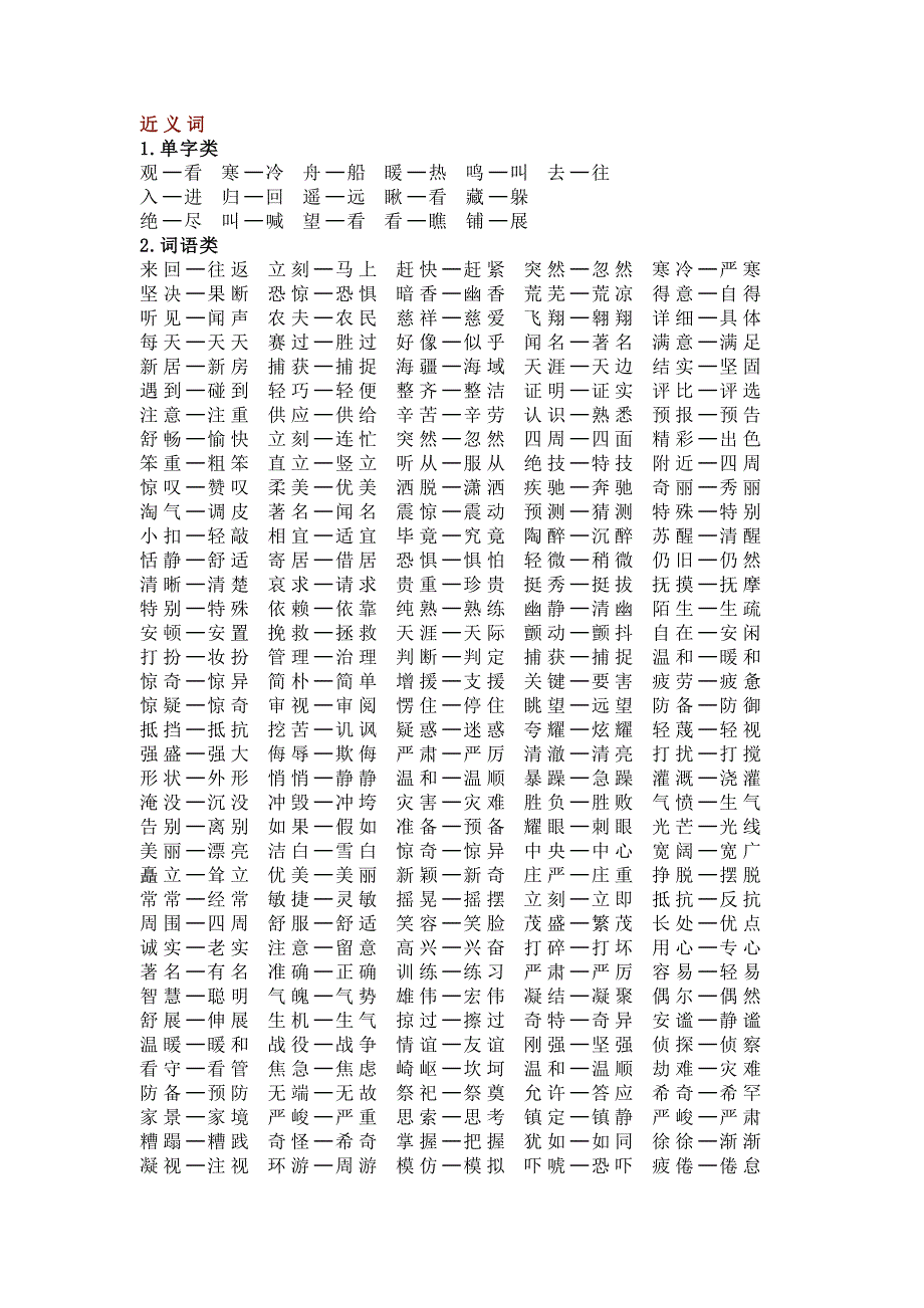 10.小学阶段语文各类近反义词总结.docx_第1页